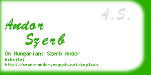 andor szerb business card